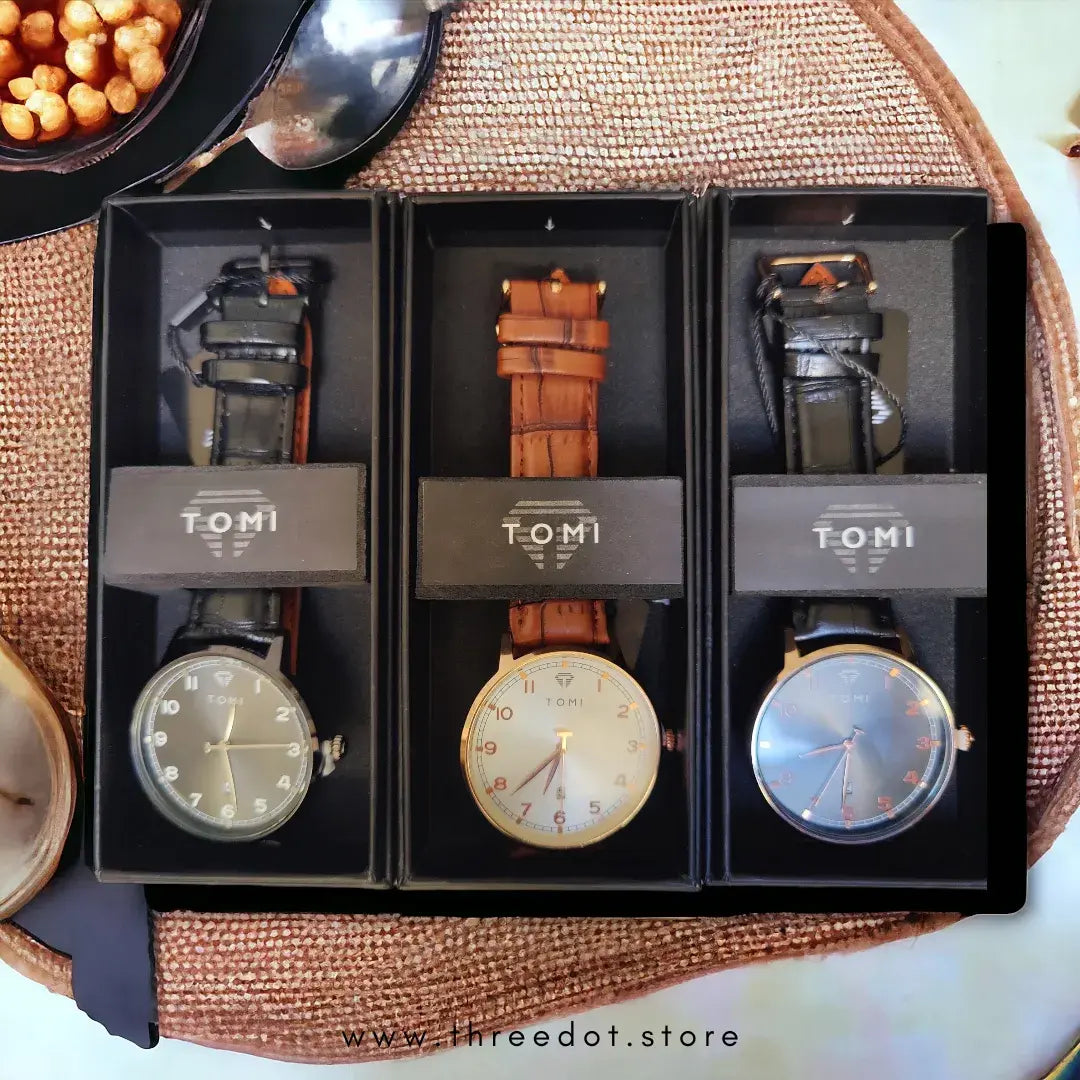 TOMl ORIGINAL LEATHER STRAP WATCH